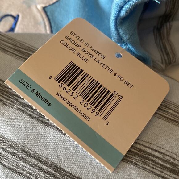 Boys Layette 6 mth LS, SS shirt, pants and hat cuddle bear HUG ME - Picture 5 of 6